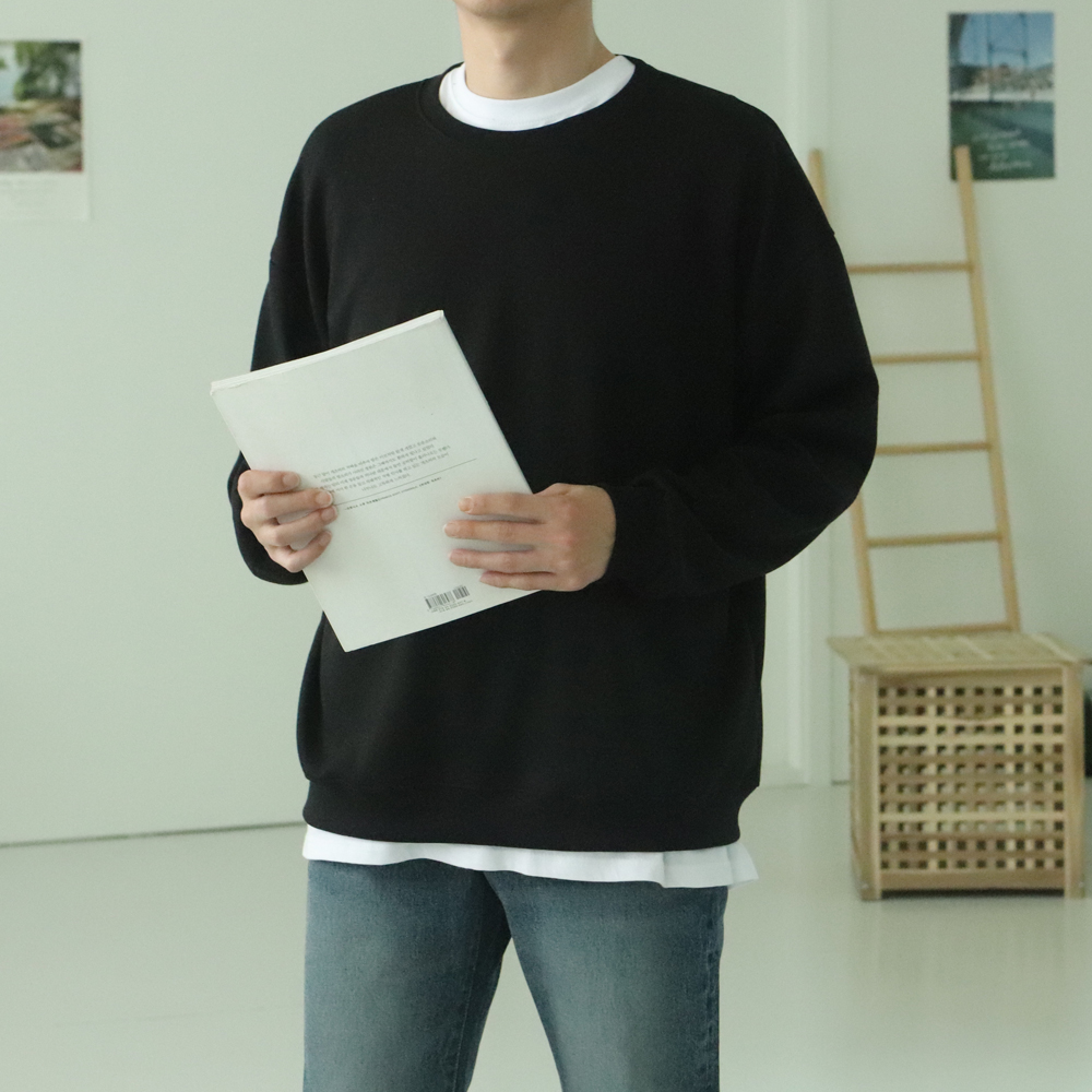 남자맨투맨 커플맨투맨 오버핏 남자 긴팔티 이미지 3
