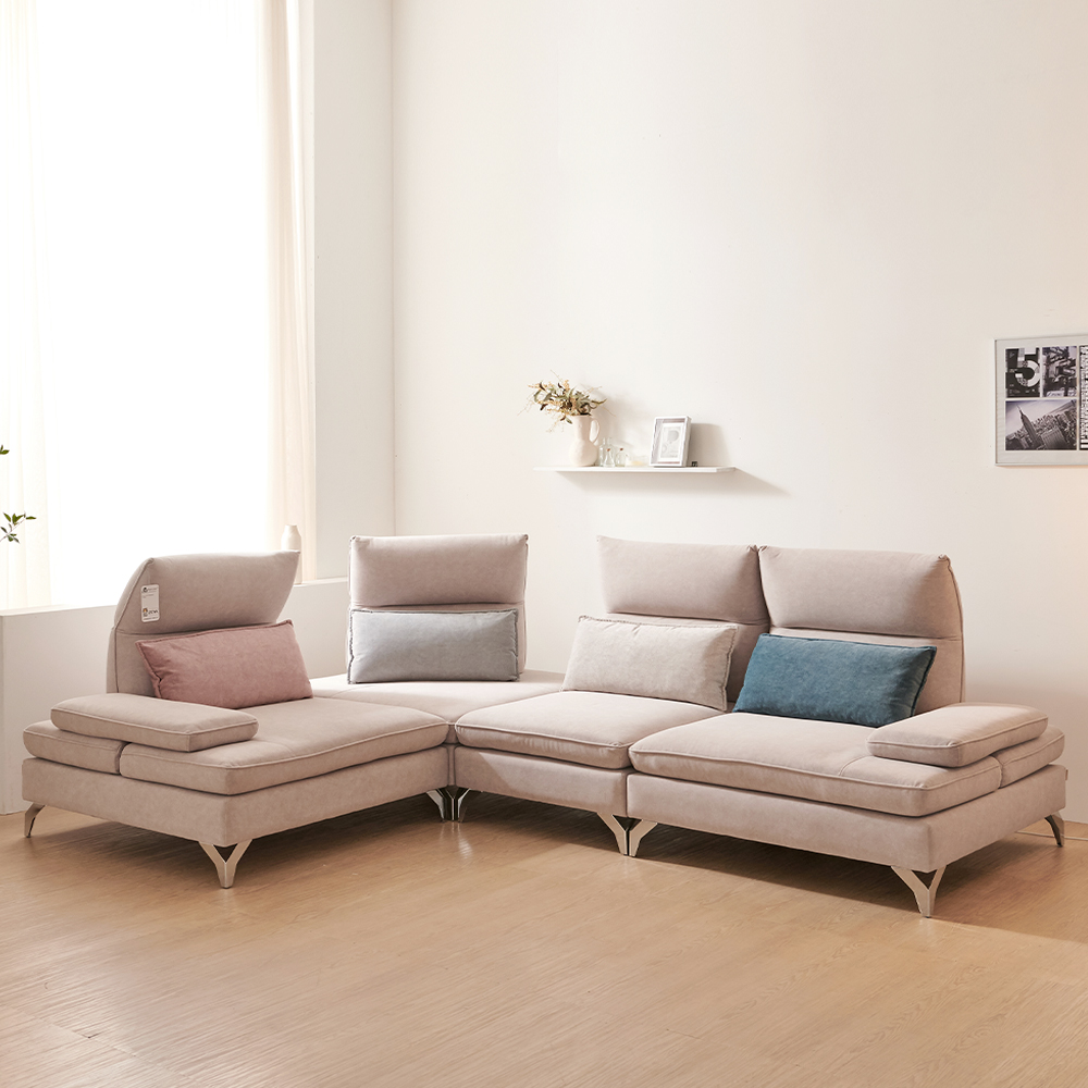 서광퍼니처 가이아 아쿠아텍스 조야 모듈형 스윙 쇼파 sk 연그레이, 6인용