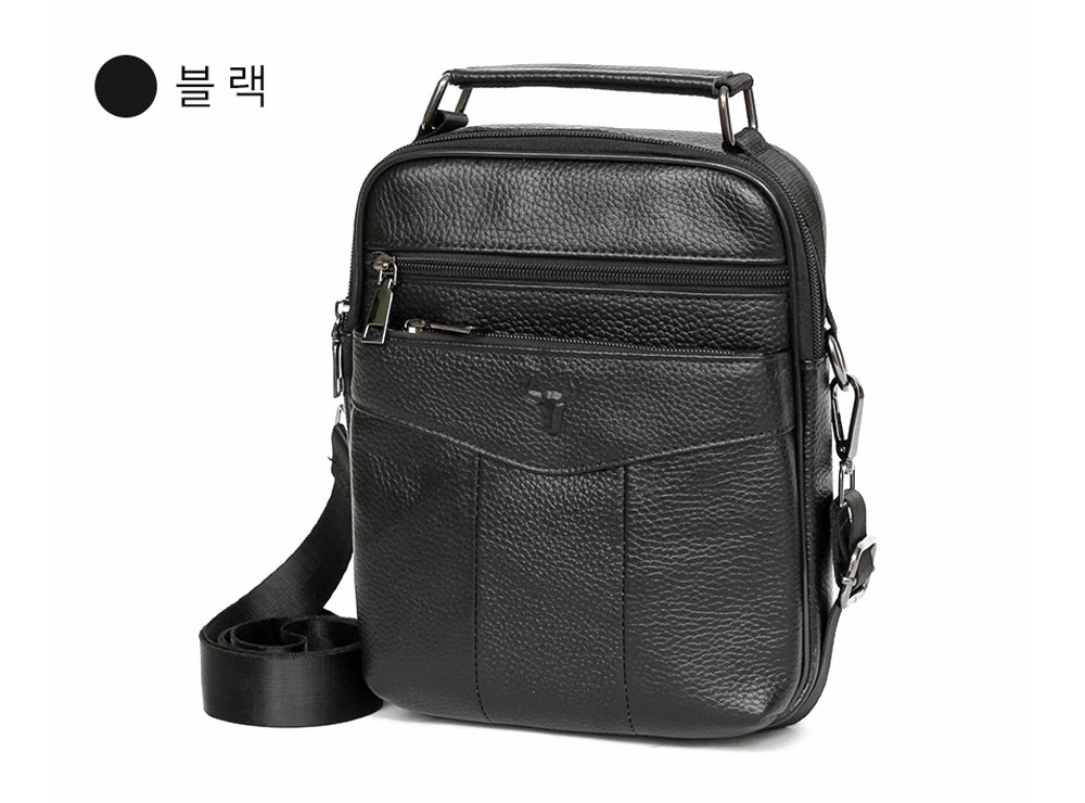 남성 소가죽 미니 크로스백 성경책가방 중 장년 나들이 외출 빈티지 가죽 메신저백 어깨가방 - 상세 이미지 2