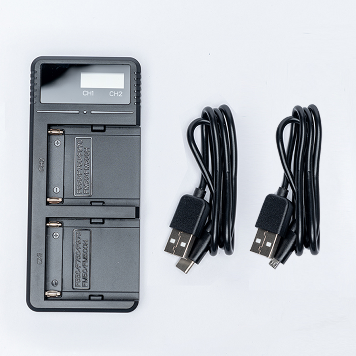 알파믹 F타입 배터리 듀얼 고속 충전기 조명 카메라 모니터(NP F970, FM500H) - 상세 이미지 2