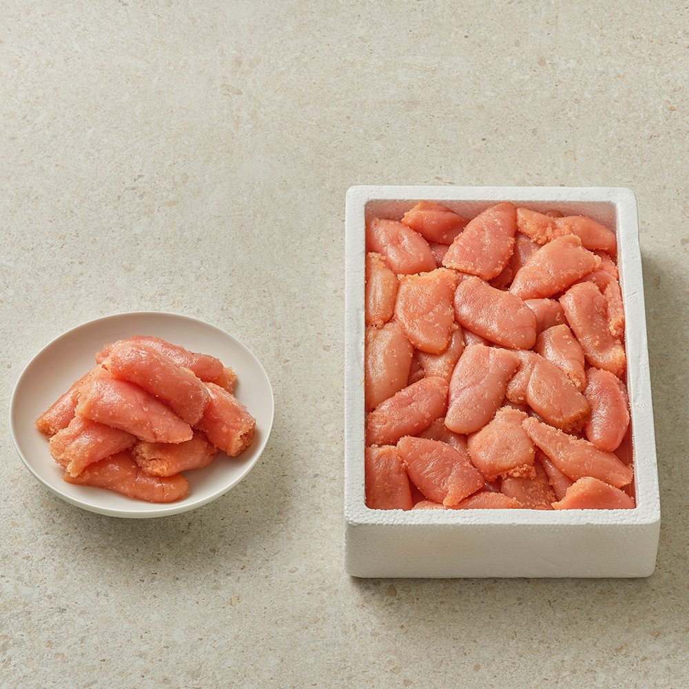 덕화명란 대용량 자른명란 1kg (업소용 벌크 저염 무색소 무발색제 장석준 명란 요리용)