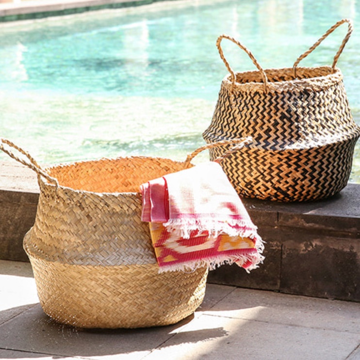 소형 대나무빨래바구니 라틴빨래바구니 원룸 30 우드 빨래통 - 상품 이미지