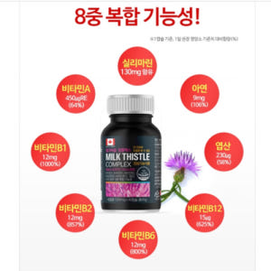 힐링팩토리 밀크씨슬 콤플렉스 1000mgX180캡슐 6개월분 캐나다산 실... 맛있게 먹은 솔직 후기 - 상품 이미지 2
