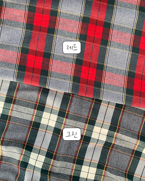더블유패브릭 폴로체크 가을 겨울 선염 기모 원단 천가게 - 상세 이미지 2