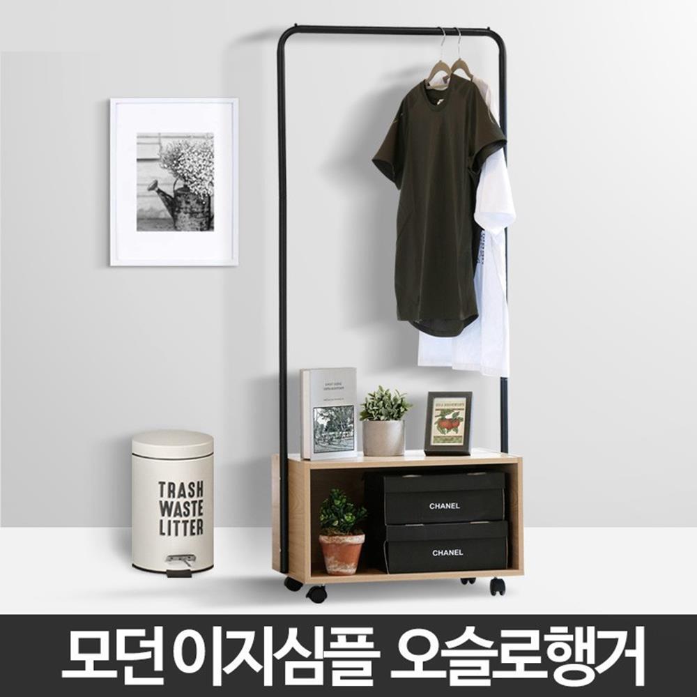 이동식 사무실 옷걸이 하단 보관함 바퀴달린행거 일자 - 상세 이미지 2