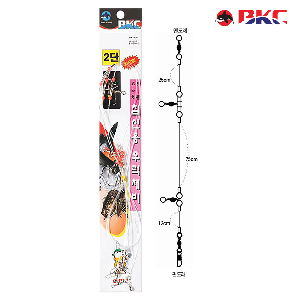 백경 원터치 선상 침선 우럭 채비 뎀핑채비 3개입 BK-406 - 상품 이미지