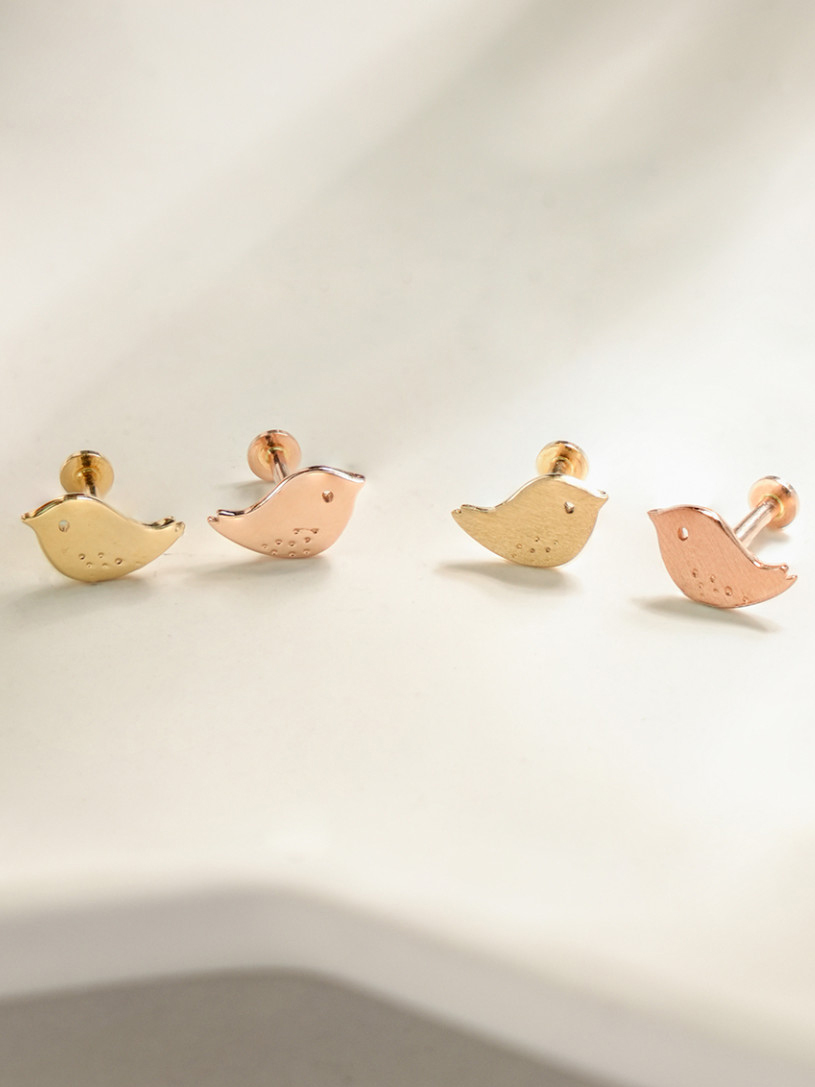 14K 인터널 큐트 버드 라블렛 피어싱 - 상품 이미지