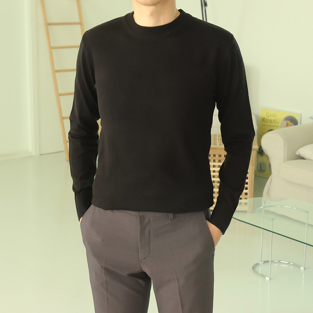 남자니트 빅사이즈 이너 긴팔티 남자캐시미어니트