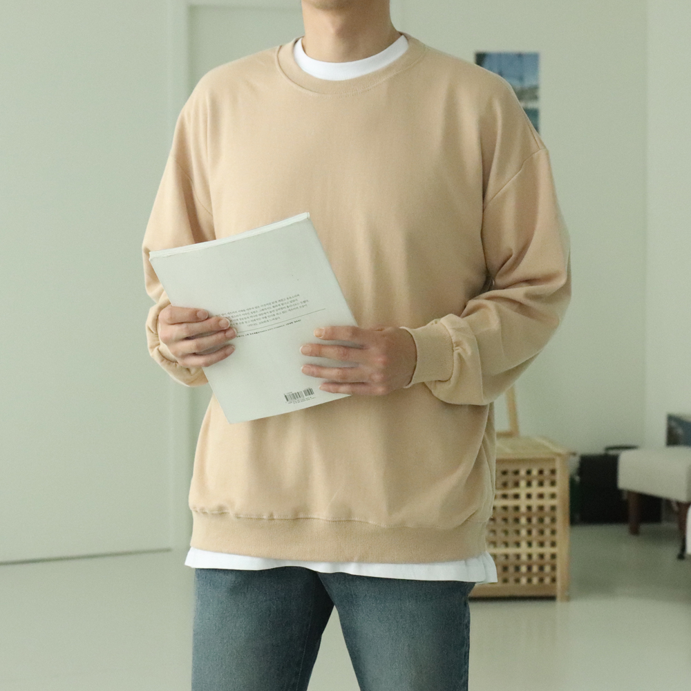 남자맨투맨 남자긴팔티 빅사이즈 오버핏 커플맨투맨 이미지 2