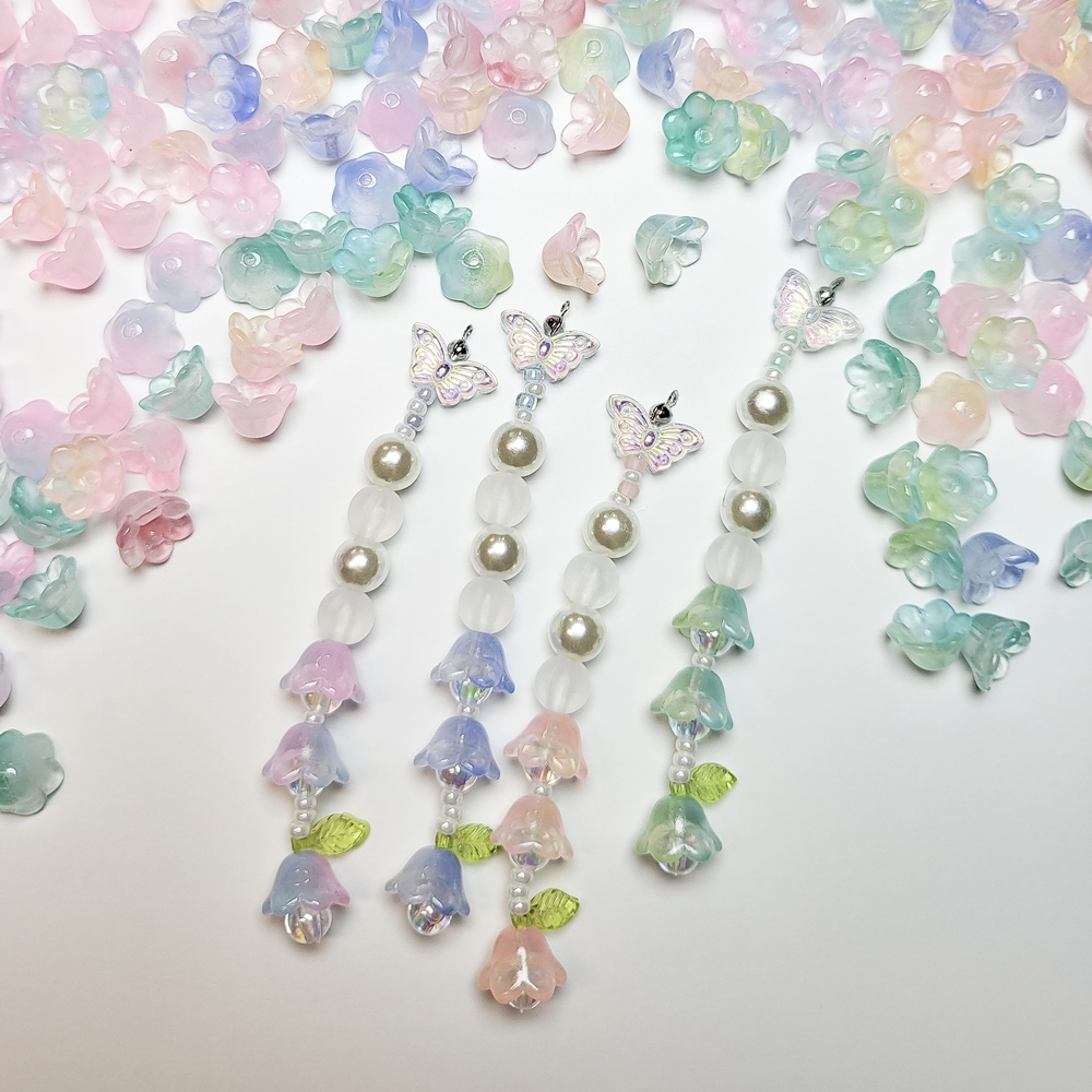 키링부자재 키링만들기 악세사리 부자재 투톤 방울꽃