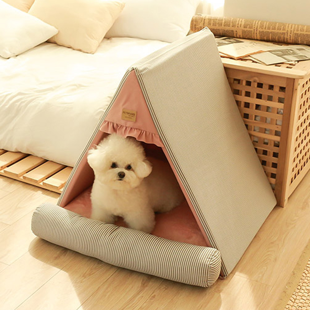 강아지집 강아지텐트 애견 하우스 고양이집 펫브랜디 극세사 M 이미지 2