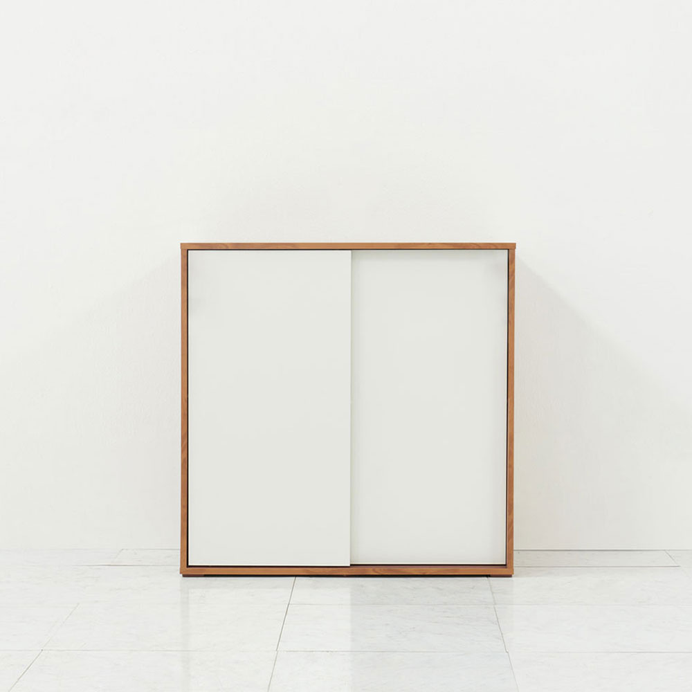 올굿퍼니처 슬라이딩 다용도 수납장 미닫이 틈새 슬림 높은 슬라이드 도어 800x400x800mm, 3단, 화이트 - 상세 이미지 2