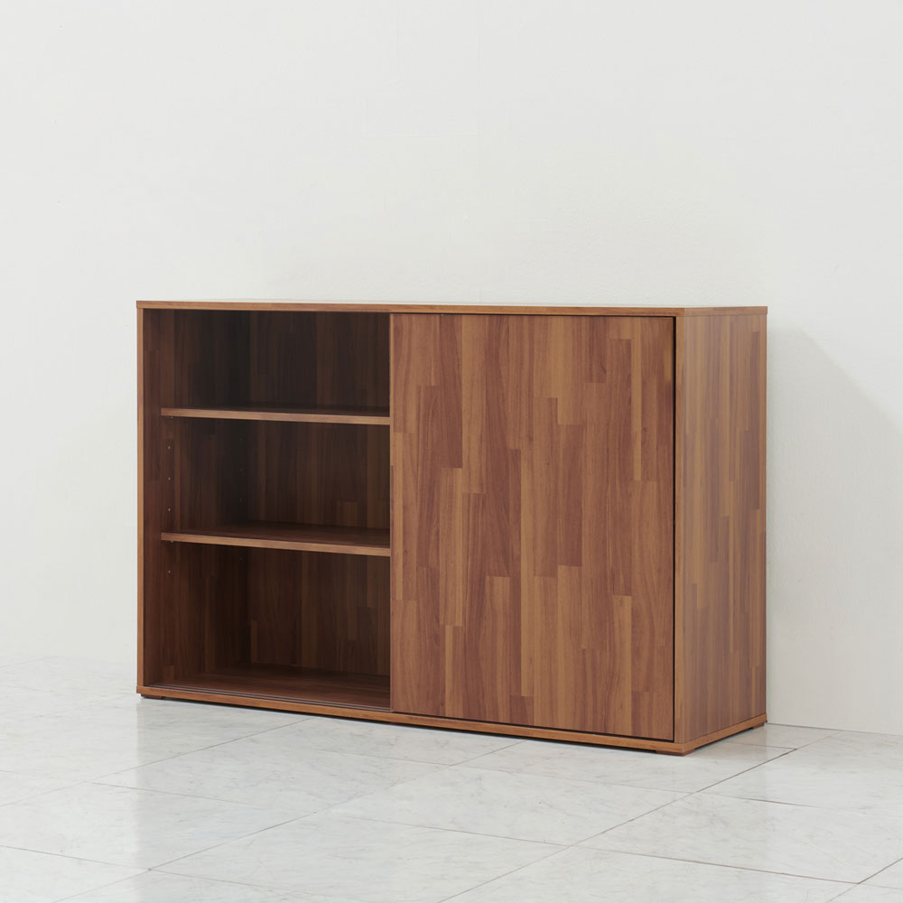 올굿퍼니처 슬라이딩 다용도 수납장 미닫이 틈새 슬림 높은 슬라이드 도어 1200x400x800mm, 3단, 멀바우화이트 - 상세 이미지 4