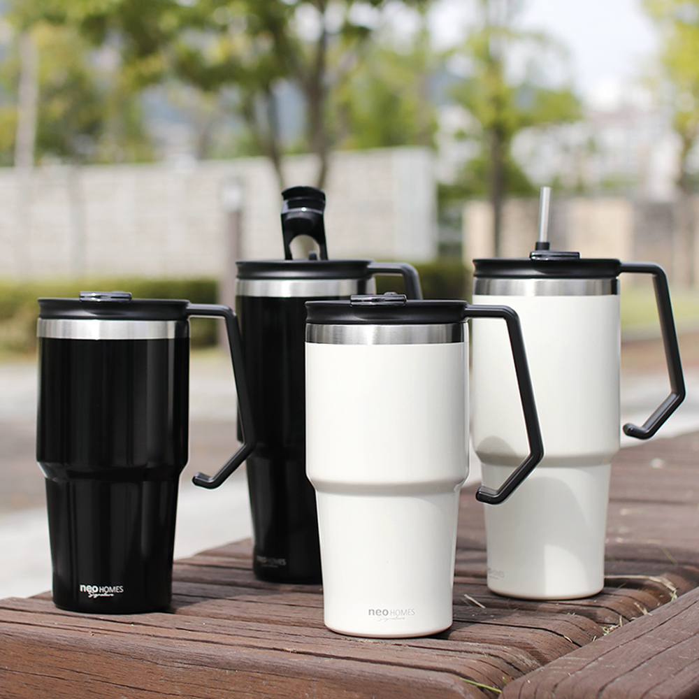 네오 보온보냉 스텐 빨대텀블러 600ml 1+1