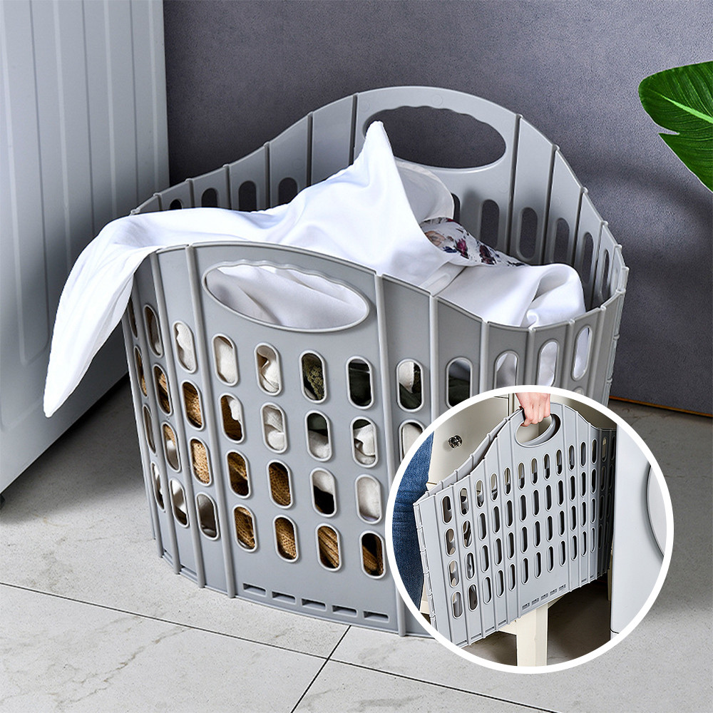 [단독] 1+1 대용량 접이식빨래바구니 슬림 대형 틈새 세탁바구니 세탁물 빨래통