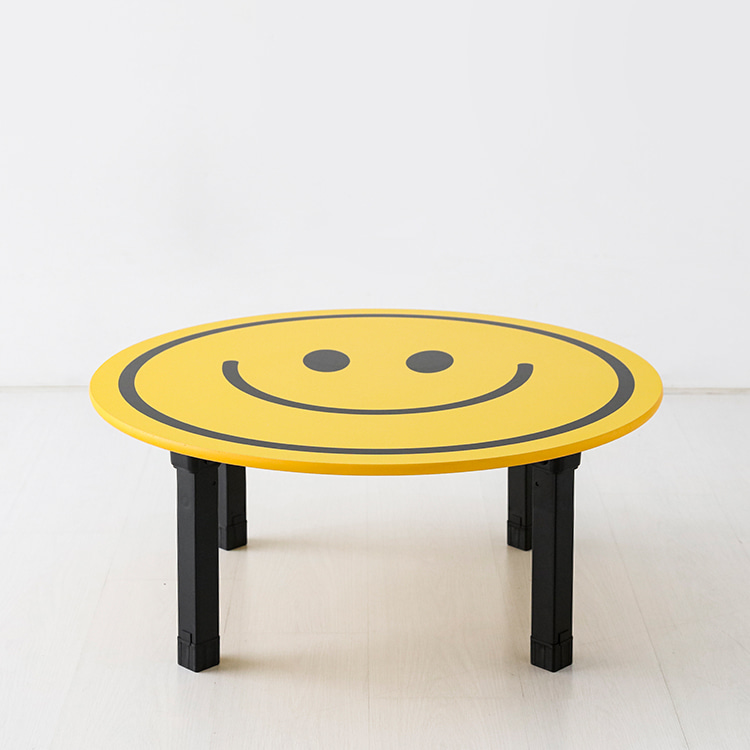 HOMATO 좌식테이블 라운드 D80 옐로우스마일 3848.0519