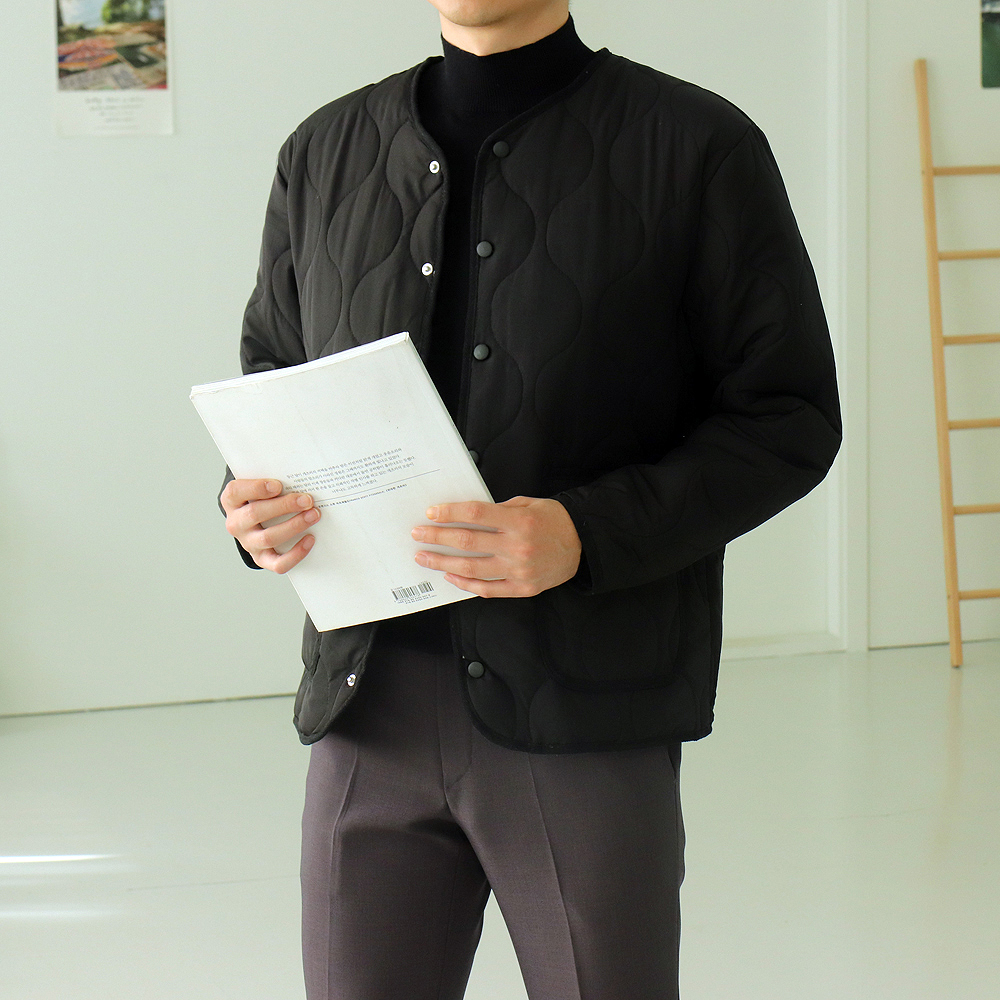 남자경량패딩 오버핏 레이어드 깔깔이 점퍼 남자숏패딩 이미지 3