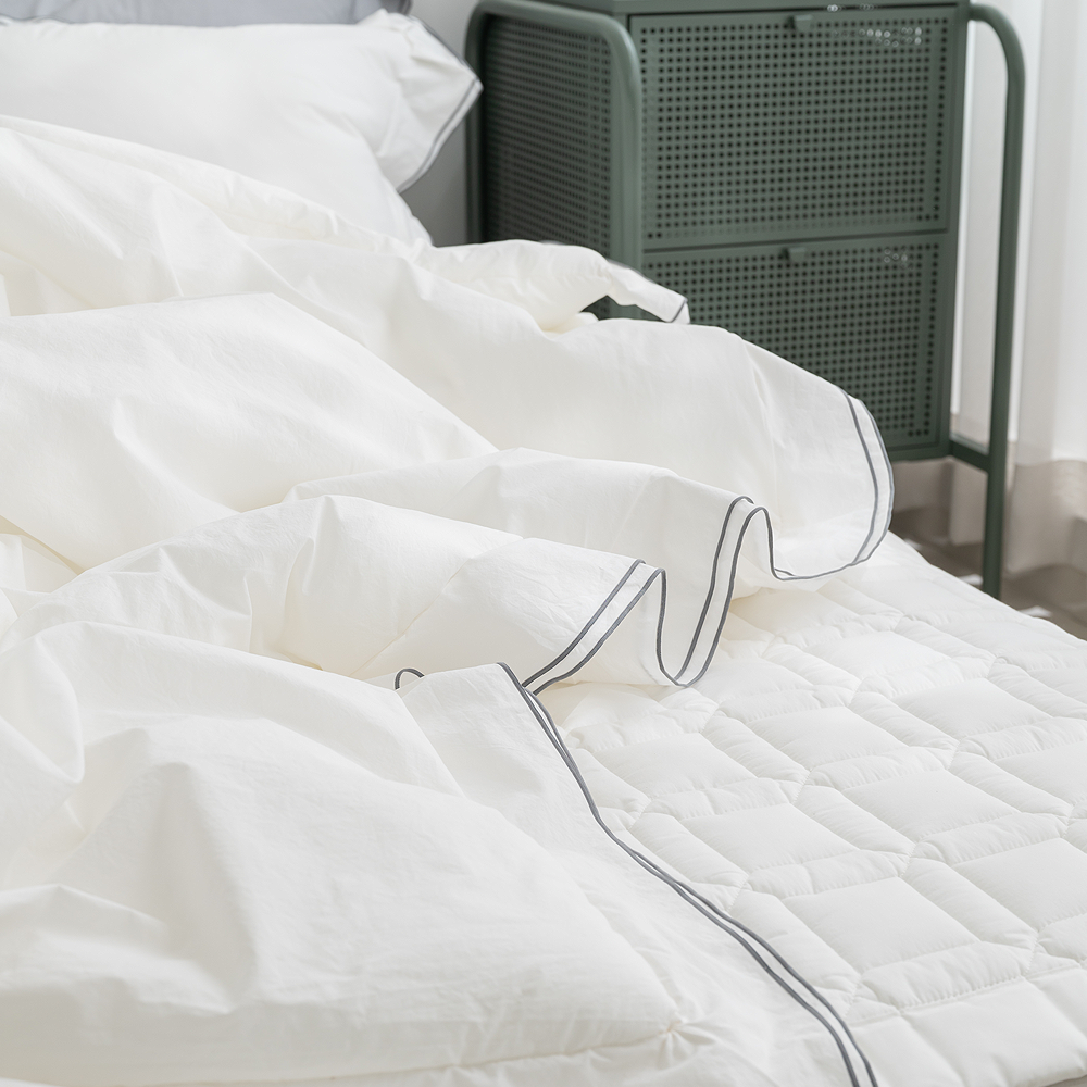 호텔이불 먼지없는 사계절 60수 고밀도 Q 차렵이불 신혼침구 이중프릴 포인트