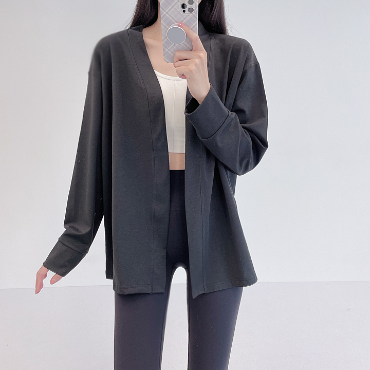 로라벨 히나 필라테스복 여성 요가복 필라테스 요가 가디건 상의 집업 빅사이즈 커버업 - 상세 이미지 3