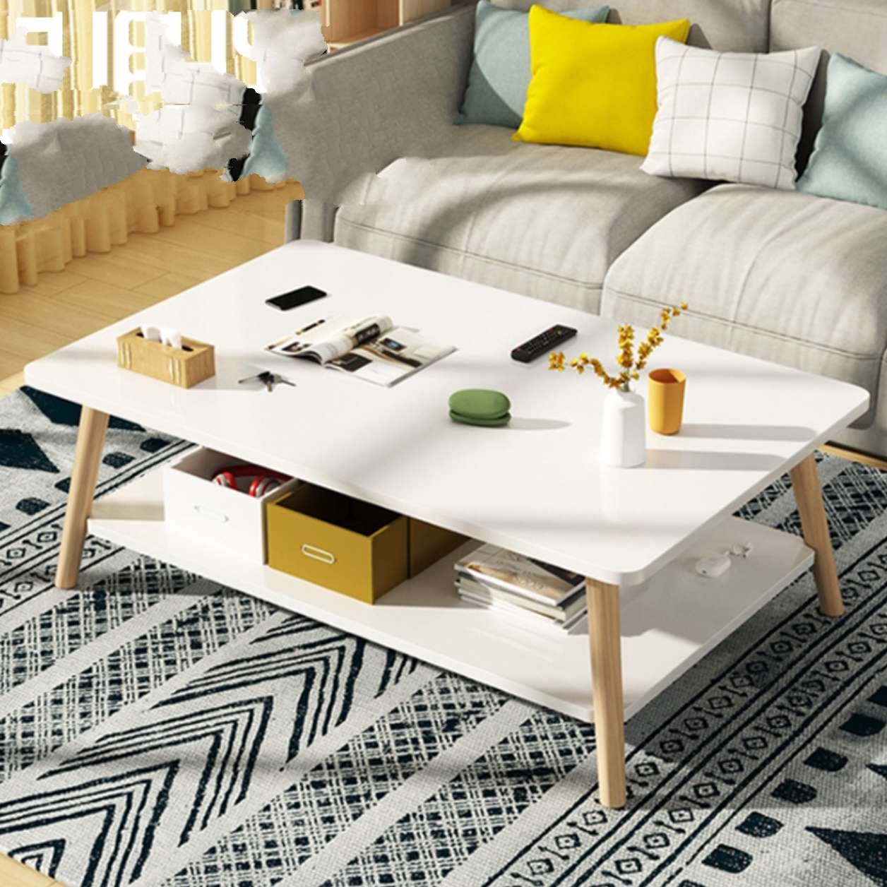 기능성 거실 테이블 인테리어 높은 좌식 테이블 화이트 쇼파 테이블