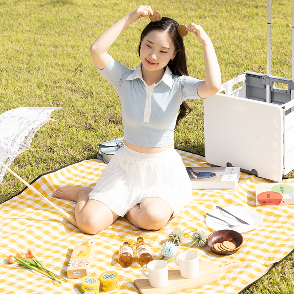 할메이드 감성 피크닉 캠핑 소풍 한강 방수 돗자리 패브릭 매트 특대형 이미지 7