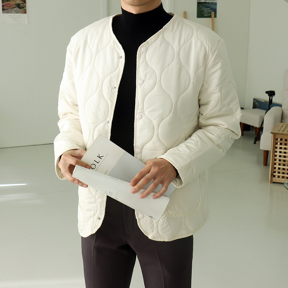 남자경량패딩 오버핏 레이어드 깔깔이 점퍼 남자숏패딩 이미지 2