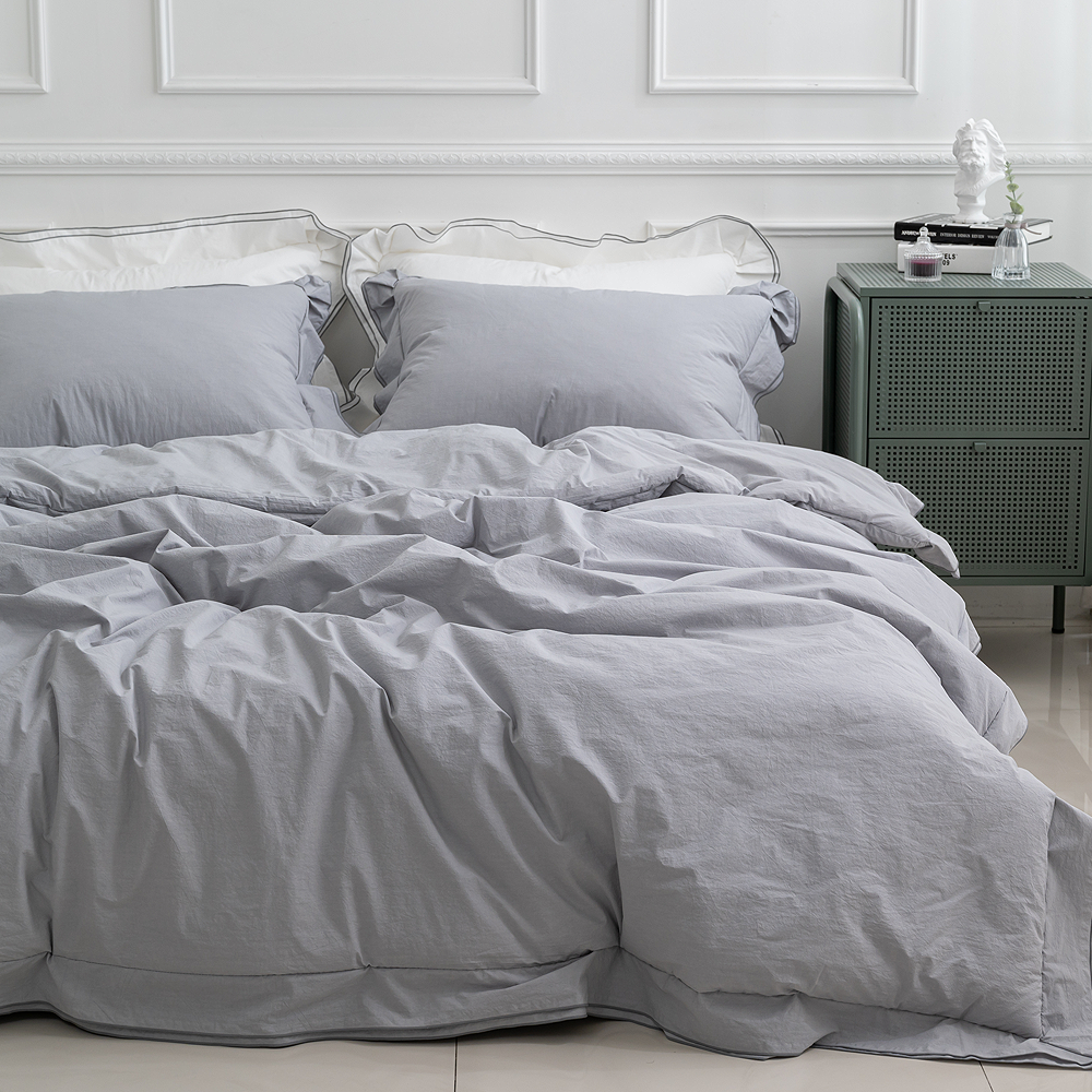 호텔이불 먼지없는 사계절 60수 고밀도 Q 차렵이불 신혼침구 이중프릴 포인트