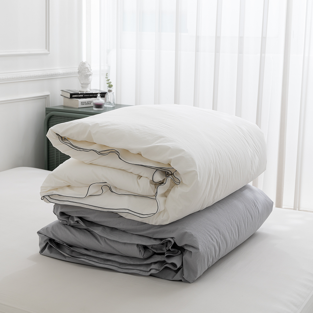 호텔이불 먼지없는 사계절 60수 고밀도 Q 차렵이불 신혼침구 이중프릴 포인트