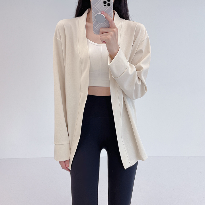 로라벨 히나 필라테스복 여성 요가복 필라테스 요가 가디건 상의 집업 빅사이즈 커버업 - 상세 이미지 2