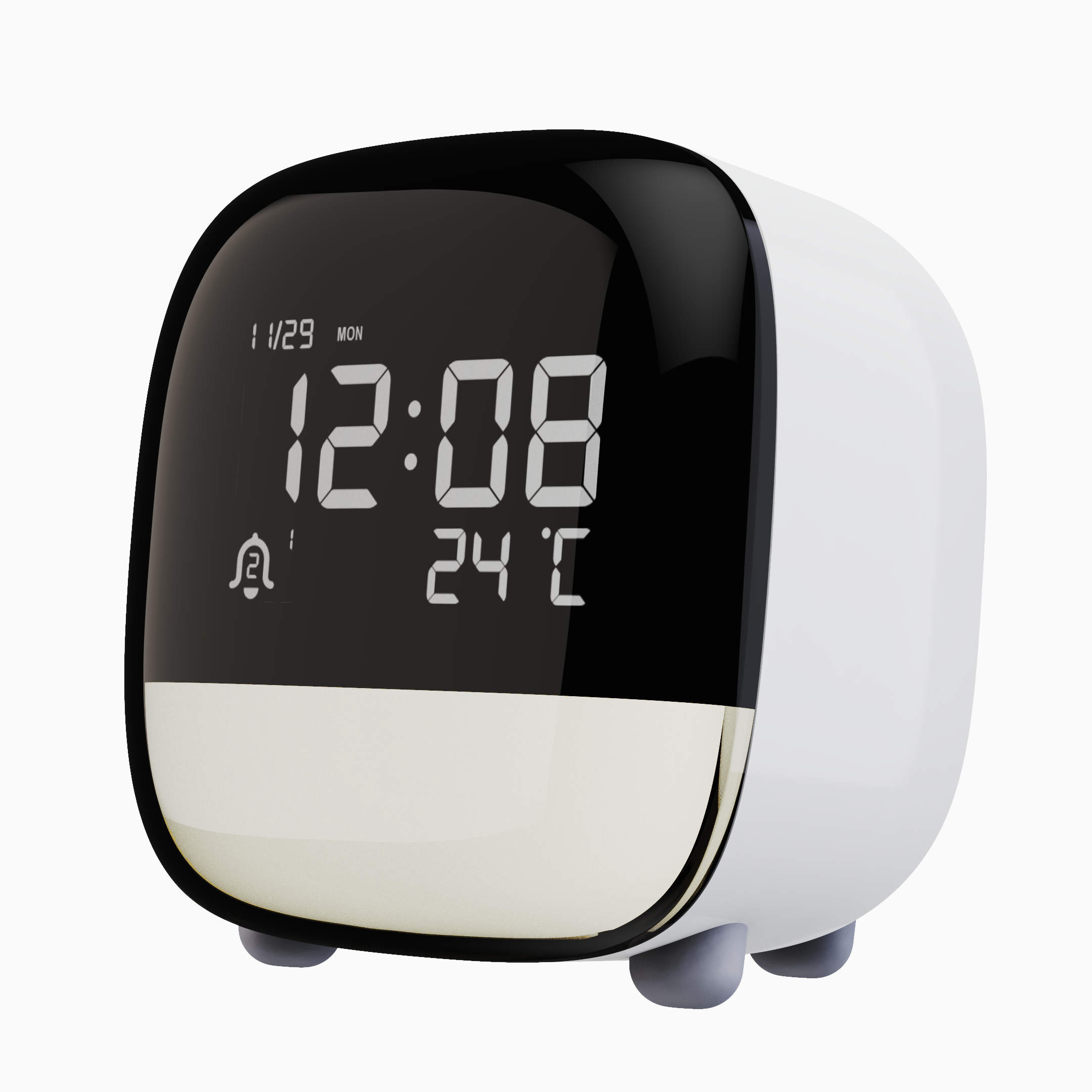 카파 LED 디지털 알람 무소음 탁상시계 충전식 터치라이트