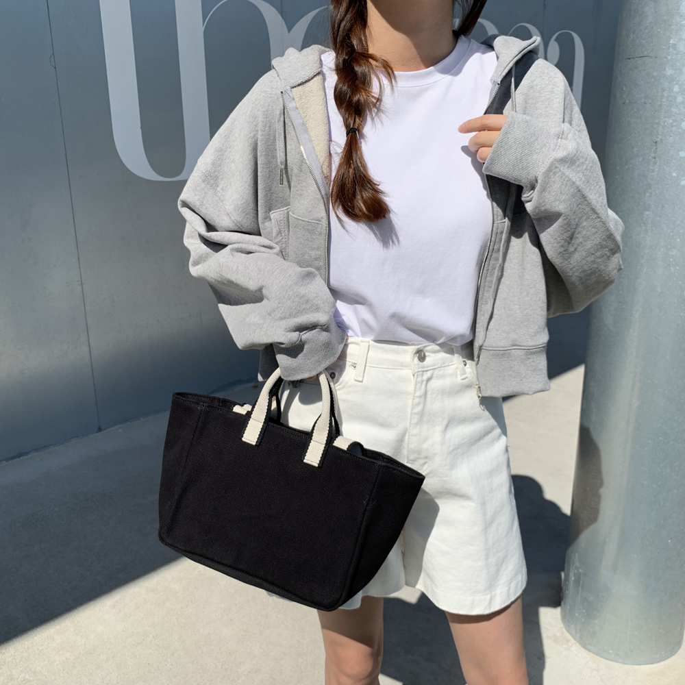 데일리 오버핏 코튼 여성 크롭 후드집업 숏 여자 간절기아우터 이미지 3