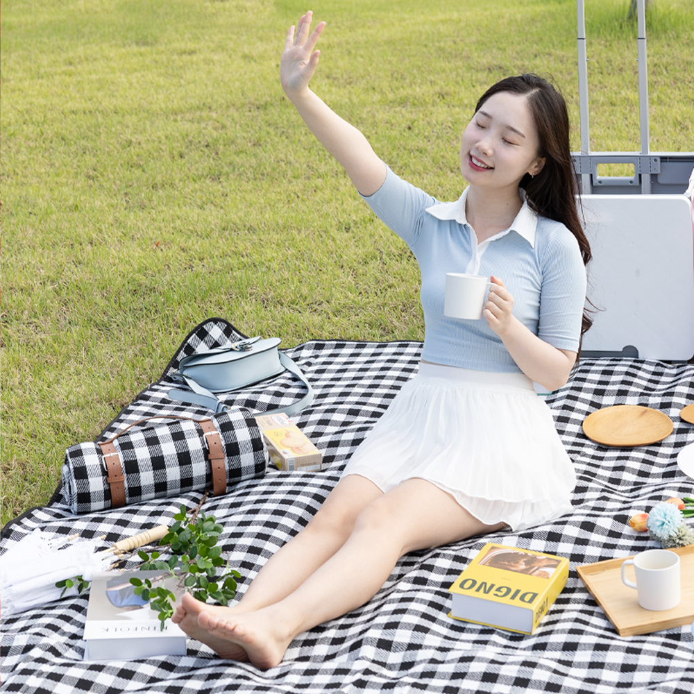 할메이드 감성 피크닉 캠핑 소풍 한강 방수 돗자리 패브릭 매트 특대형 이미지 6
