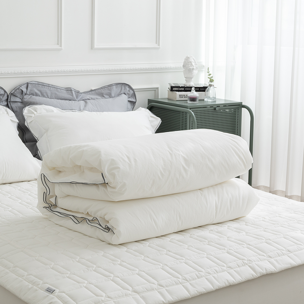 호텔이불 먼지없는 사계절 60수 고밀도 Q 차렵이불 신혼침구 이중프릴 포인트