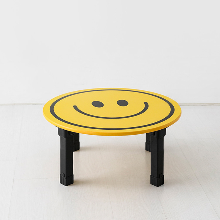 HOMATO 좌식테이블 라운드 D60 옐로우스마일 0730.1063