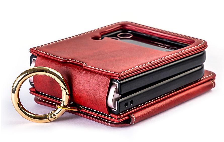 갤럭시 Z플립 케이스 힌지보호 링 카드 수납 레드, 갤럭시Z 플립6 - 상세 이미지 4