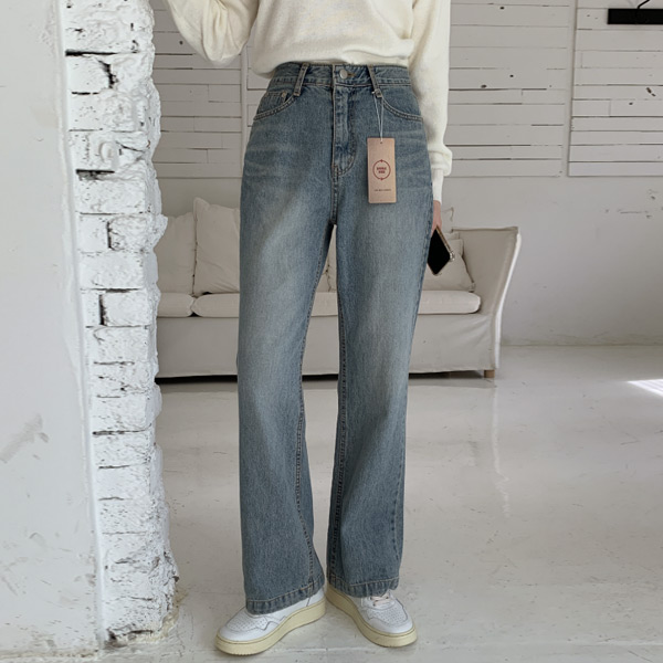 러프 세미 부츠컷 데님 팬츠 ps4235