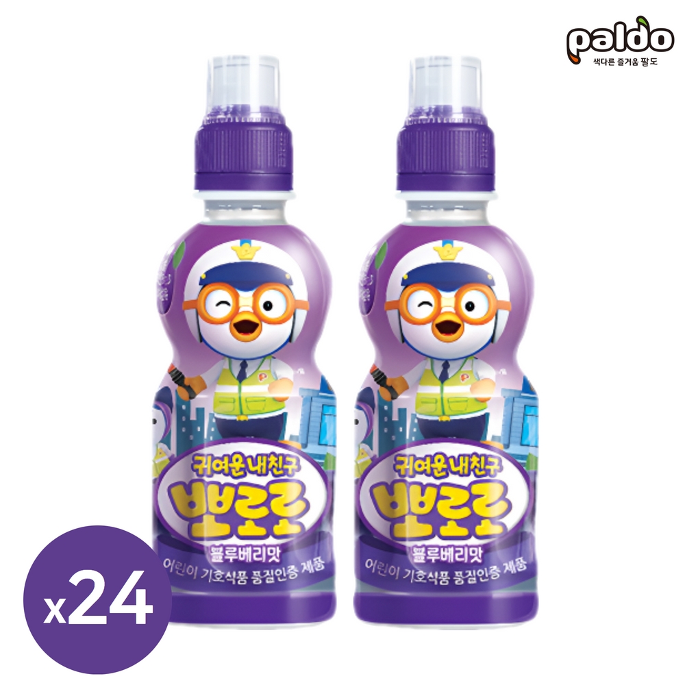 뽀로로음료수 어린이음료 밀크 딸기 사과 샤인 보리차 블루베리 235ml 24입 세트4개씩 - 상세 이미지 5