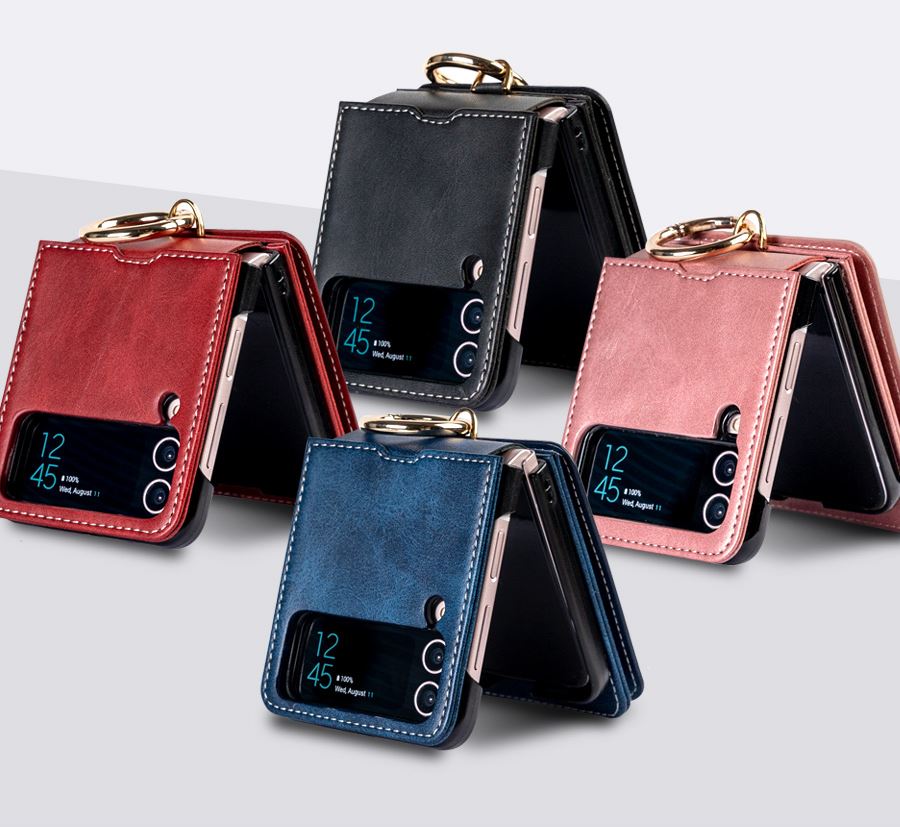 갤럭시 Z플립 케이스 힌지보호 링 카드 수납 레드, 갤럭시Z 플립6 - 상세 이미지 3