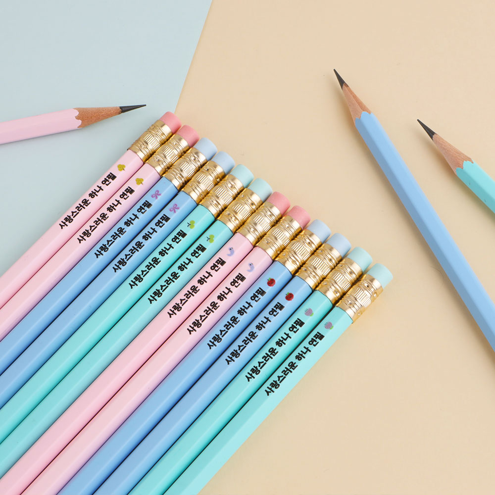 네임연필 이름 각인연필 2B연필 12자루 육각파스텔 쪼꼬미 A 제품 이미지