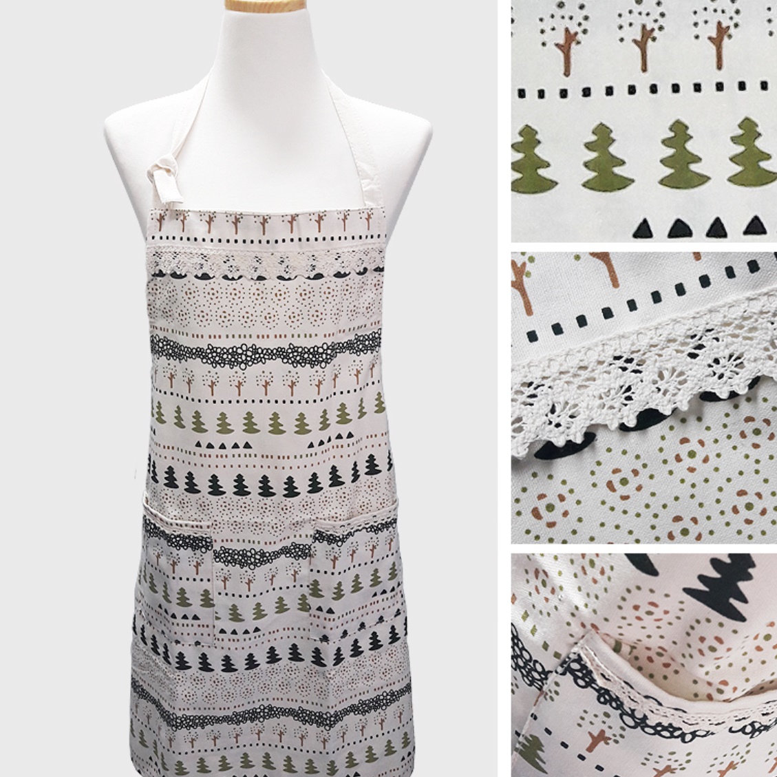 옆 주머니 앞치마 요양 보호사 앞치마 미용실 미용 롱 앞치마