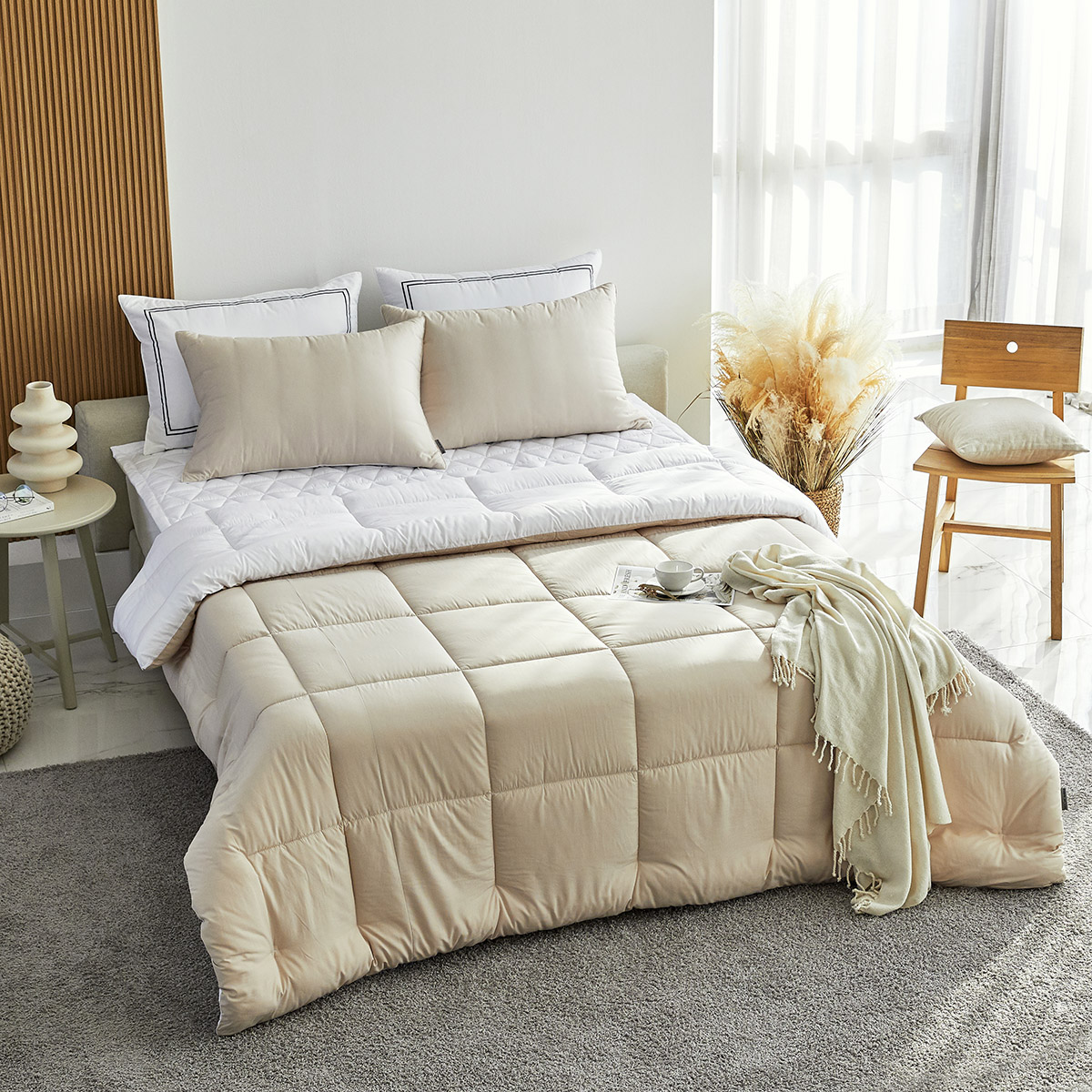 모달이불 알러지케어 구름이불 사계절 베이지 먼지없는 차렵이불 세트 SS