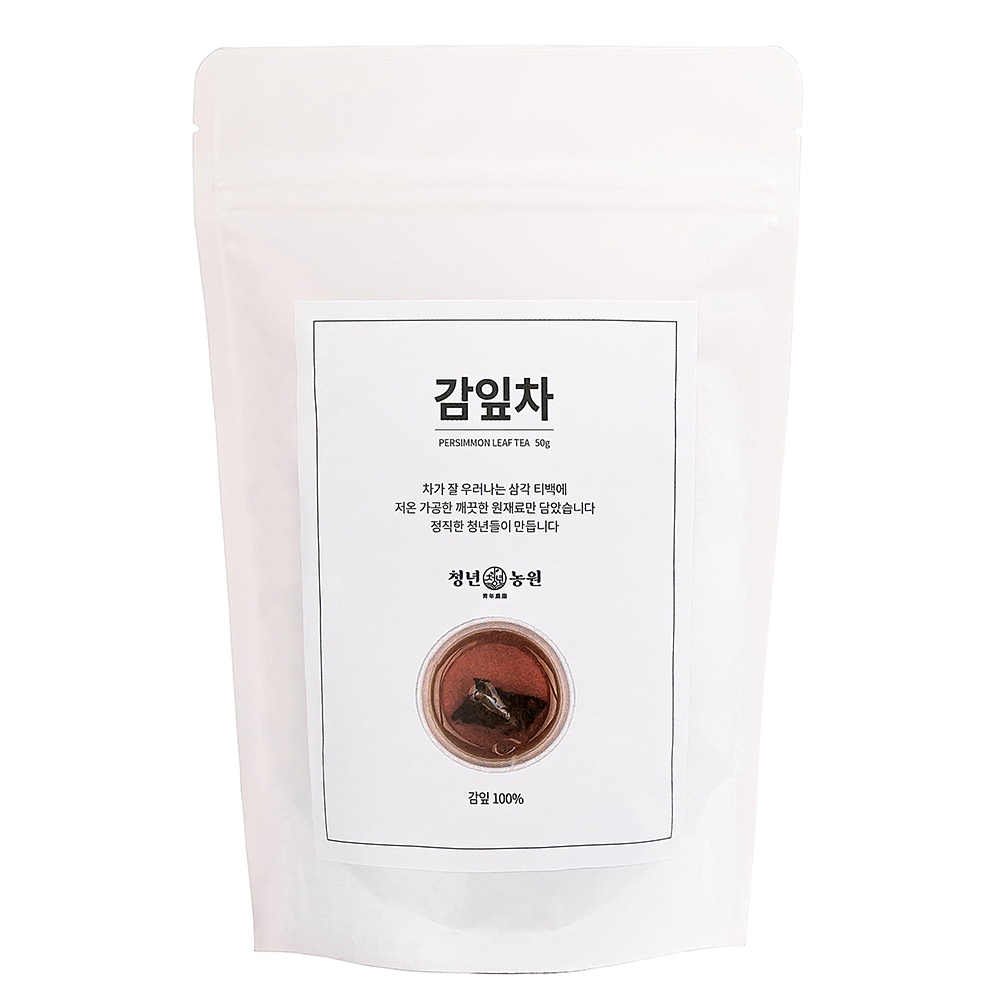 [청년농원] 감잎차 국산 감잎 100% 효능 무카페인 생분해 티백 이미지 6