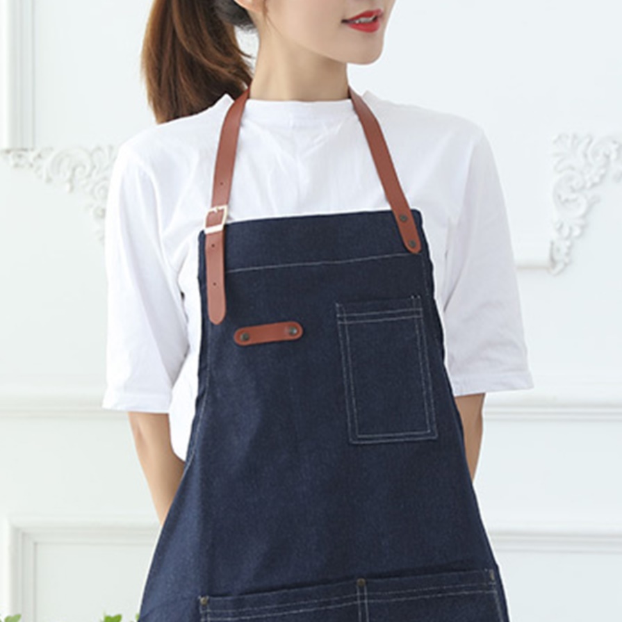 겨울용 홀 서빙 앞치마 요양 보호사 앞치마 미용실 롱 앞치마