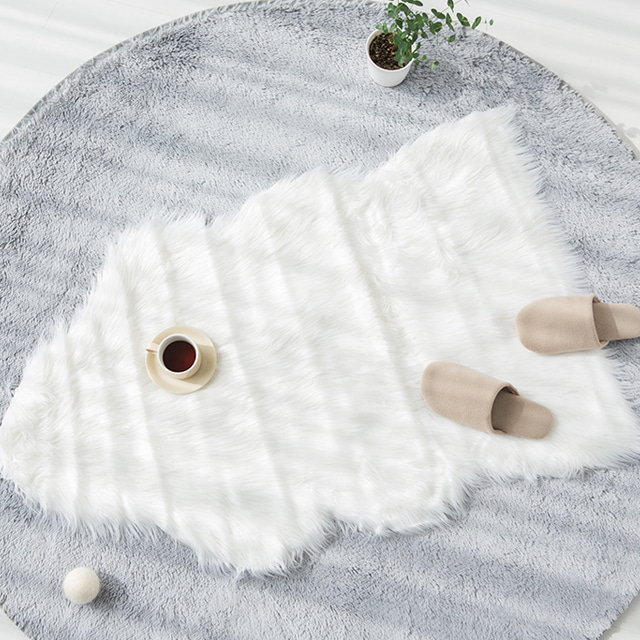 ISB0003 SHEEPY 장모러그 115 화이트 7632.6323, 115x75cm - 상세 이미지 5
