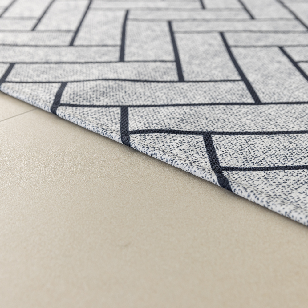 워셔블 방수 러그 방바닥매트 고양이러그 거실 카페트 헤링본 다크그레이, 200x150cm