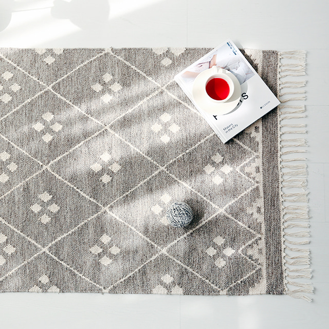 MALONEY 핸드메이드러그 80x115 그레이 0238.6701, 115x80cm