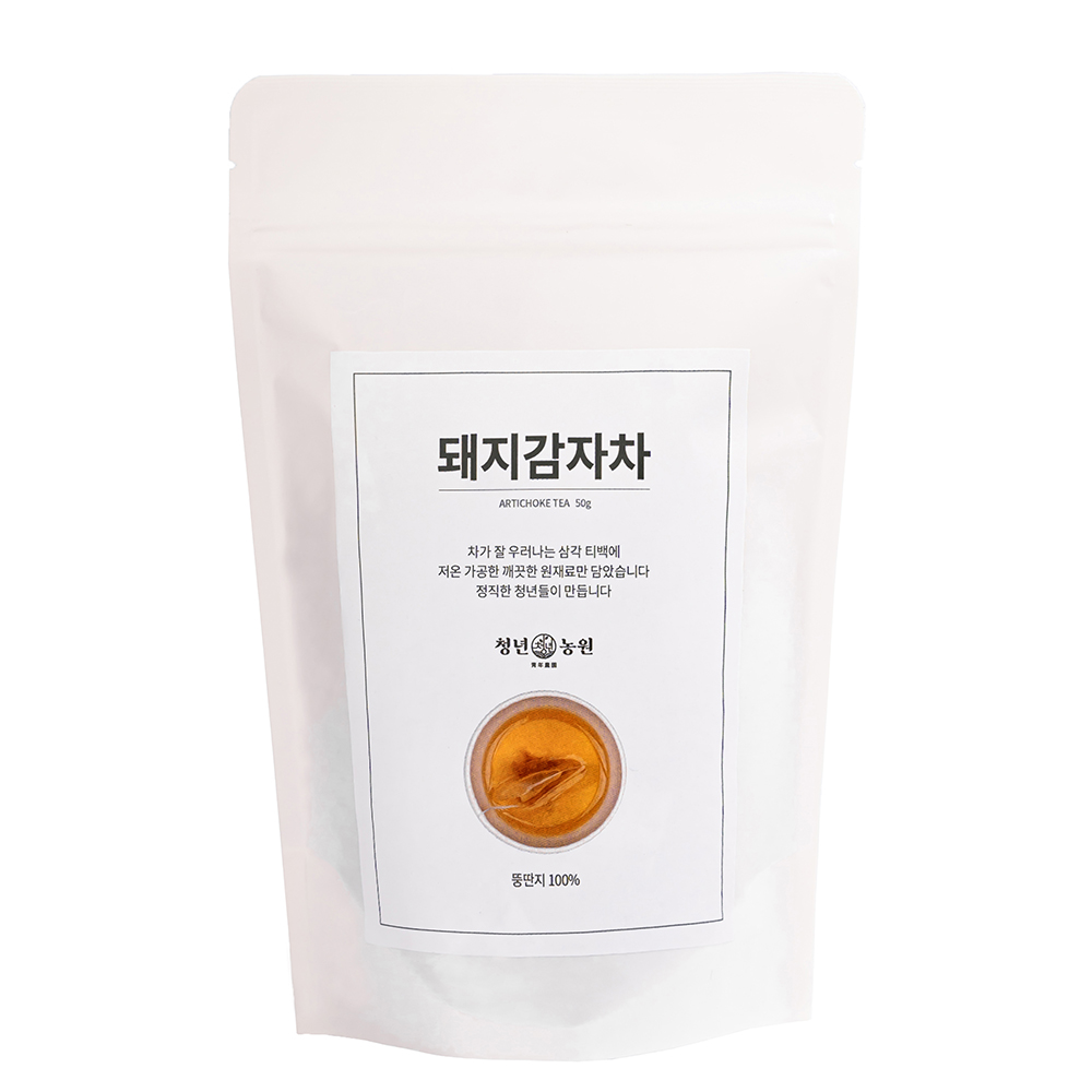 [청년농원] 돼지감자차 볶은 자색 건조 돼지감자 효능 생분해 티백 임산부 뚱딴지 물 이미지 6