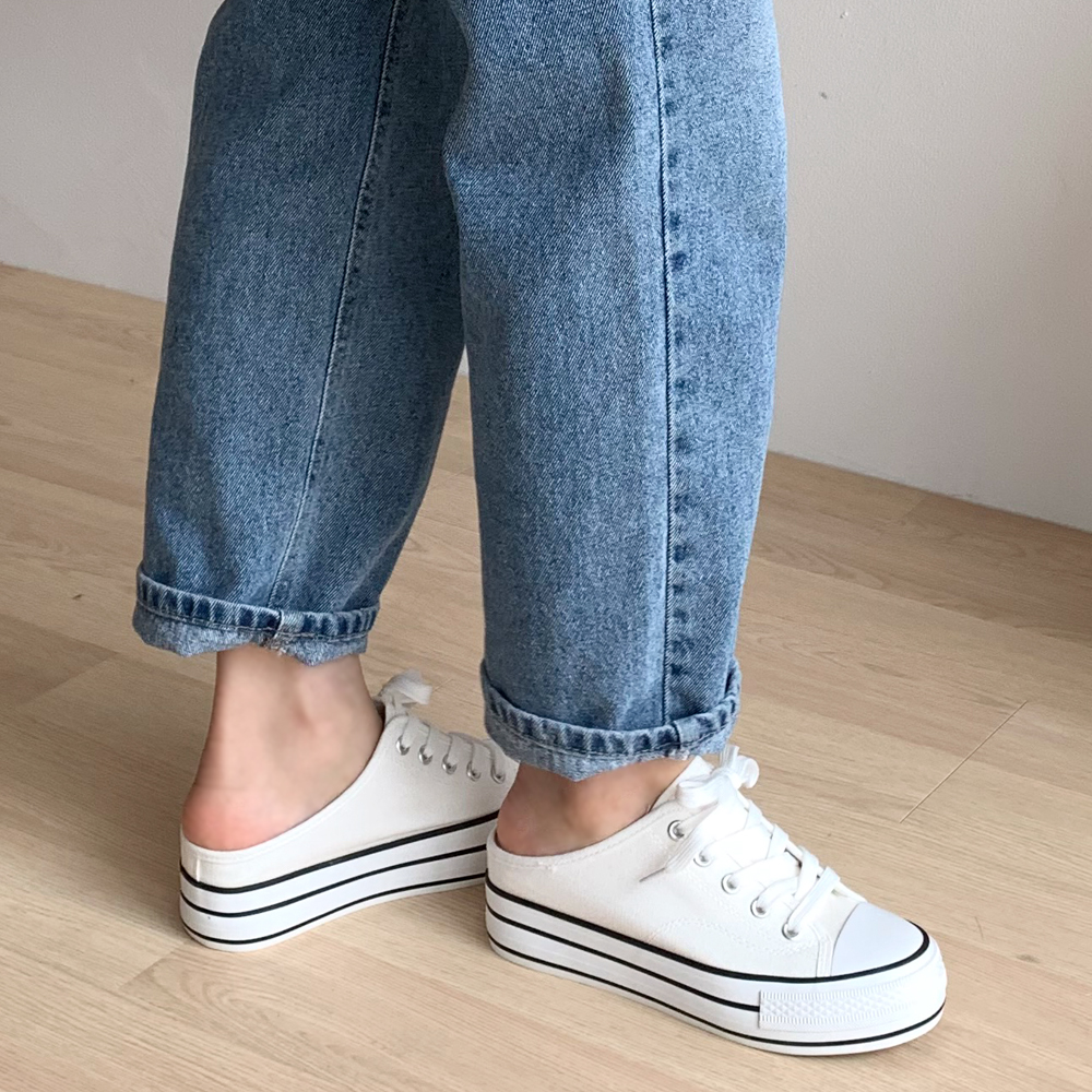 뮬운동화 통굽 키높이 뮬스니커즈 운동화슬리퍼 5.5cm - 상세 이미지 3