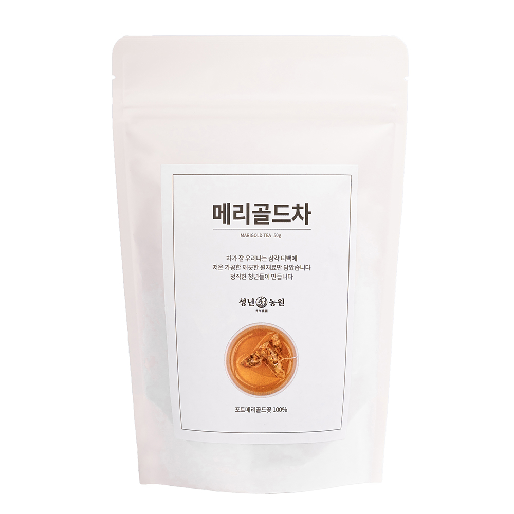[청년농원] 메리골드차 마리골드 효능 차 금잔화 꽃 티 눈에 좋은 생분해 티백 이미지 6