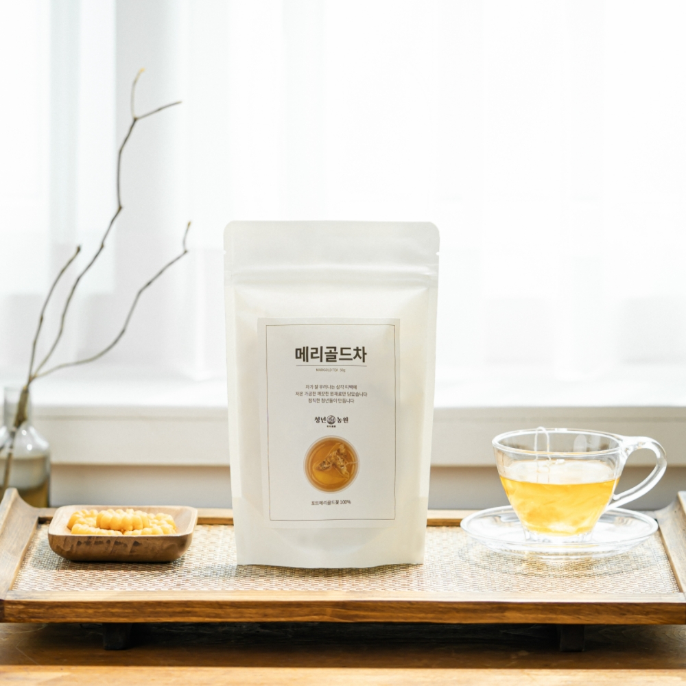 [청년농원] 메리골드차 마리골드 효능 차 금잔화 꽃 티 눈에 좋은 생분해 티백 - 상세 이미지 5